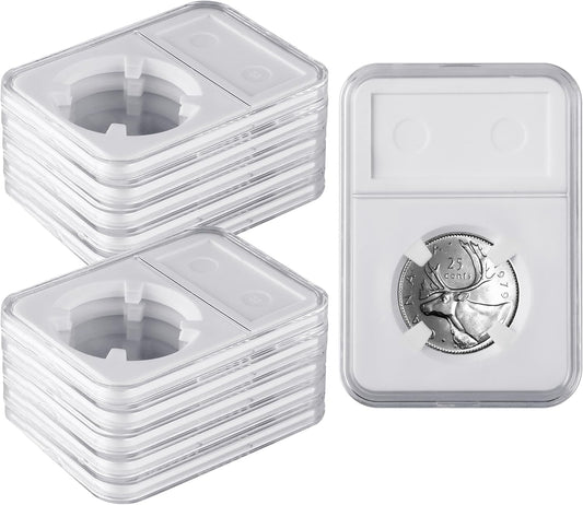 10 Packs 40mm Coin Slab Display Holder, Storage Case for American Silver Eagle 1 oz Coin, Clear Acrylic Cases V1258-DP02-C-2899