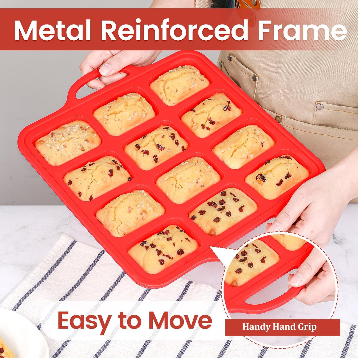 Silicone Muffin Top Pan & Silicone Mini Loaf Pan V1258-DP02-C-29