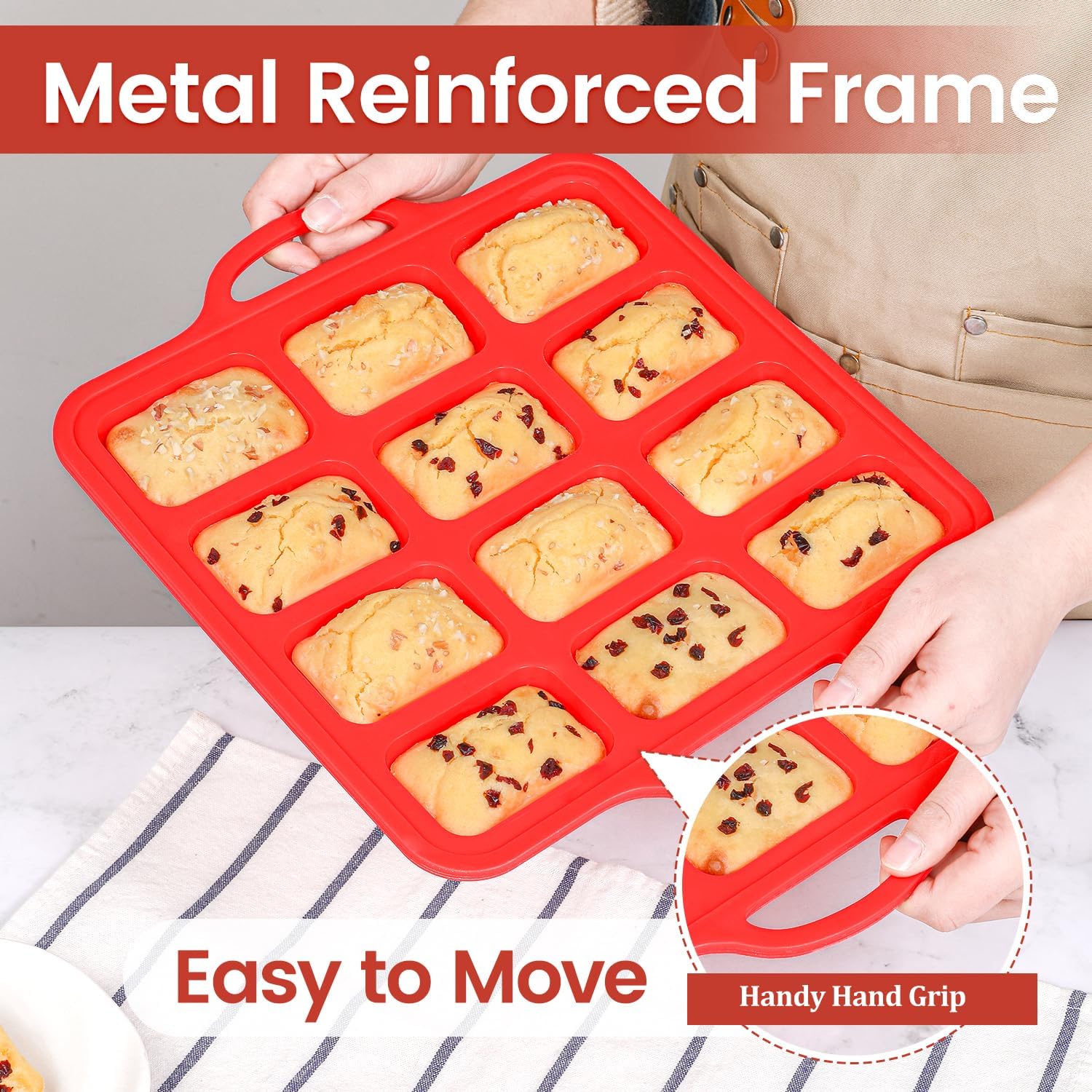 Silicone Muffin Top Pan & Silicone Mini Loaf Pan V1258-DP02-C-29