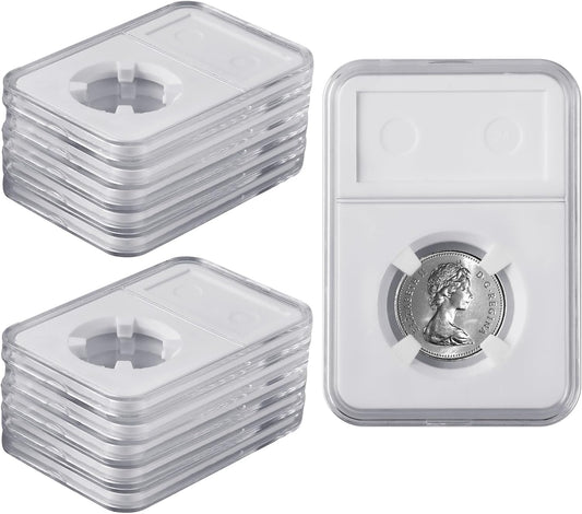 10 Packs 30mm Coin Slab Display Holder, Storage Case for JFK Half Dollar, Clear Acrylic Cases for Coin V1258-DP02-C-2900