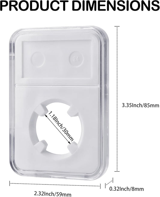 10 Packs 30mm Coin Slab Display Holder, Storage Case for JFK Half Dollar, Clear Acrylic Cases for Coin V1258-DP02-C-2900