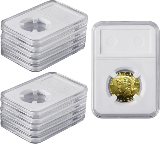 10 Packs 19mm Coin Slab Display Holder, Storage Case for NGC PCGS Grade Coin or US Mint Pennies, Clear V1258-DP02-C-2901