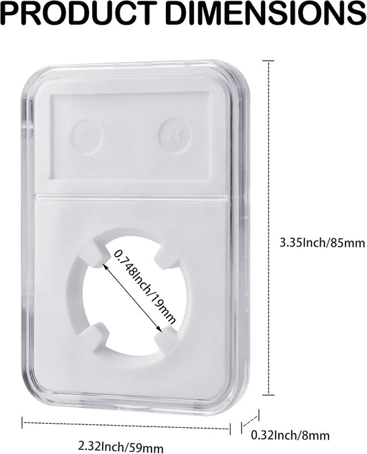 10 Packs 19mm Coin Slab Display Holder, Storage Case for NGC PCGS Grade Coin or US Mint Pennies, Clear V1258-DP02-C-2901