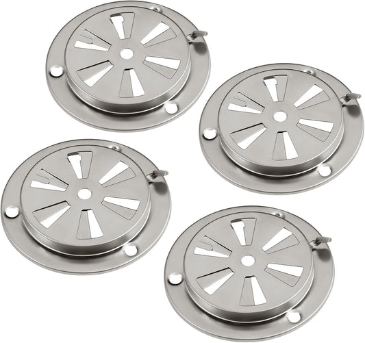 Stainless Steel BBQ Smoker Air Vent - Adjustable Grill Damper for Controlling Airflow - Replacement Parts for V1258-DP02-C-2912
