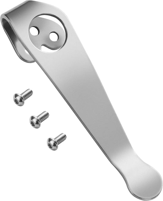 Titanium Deep Carry Pocket Clip for Spyderco Para 3 and Smock Knives, Premium Custom-made Pocket Clip with 3 V1258-DP02-C-2914