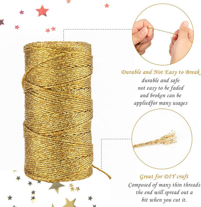 328 ft Gold Twine String and 328 ft Gold Elastic Cord V1258-DP02-C-2921