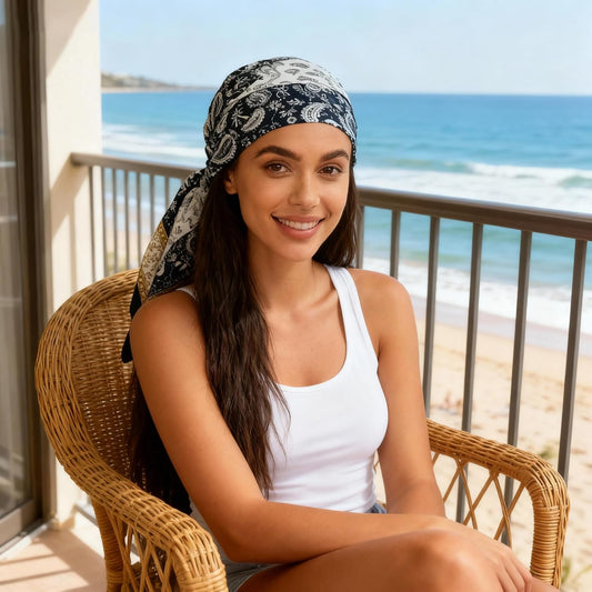 Head Scarf for Women - 35" Large Square Satin Scarf, Silk Hair Scarf for Girl's Hair & Neck Head Wrap for V1258-DP02-C-2923