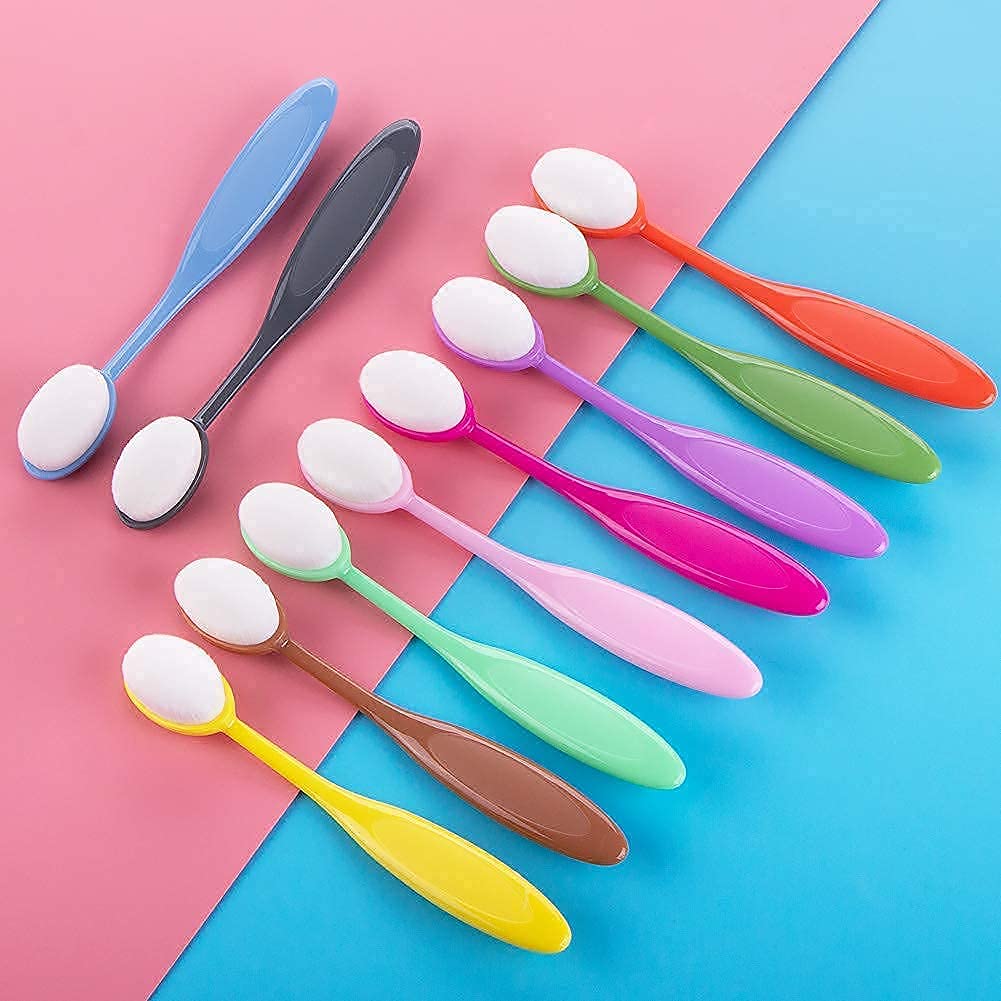Ink Blending Brushes,Ink Blending Tool -10pcs brush head width 0.86 inch oval brush and 6 pcs brush head V1258-DP02-C-2941