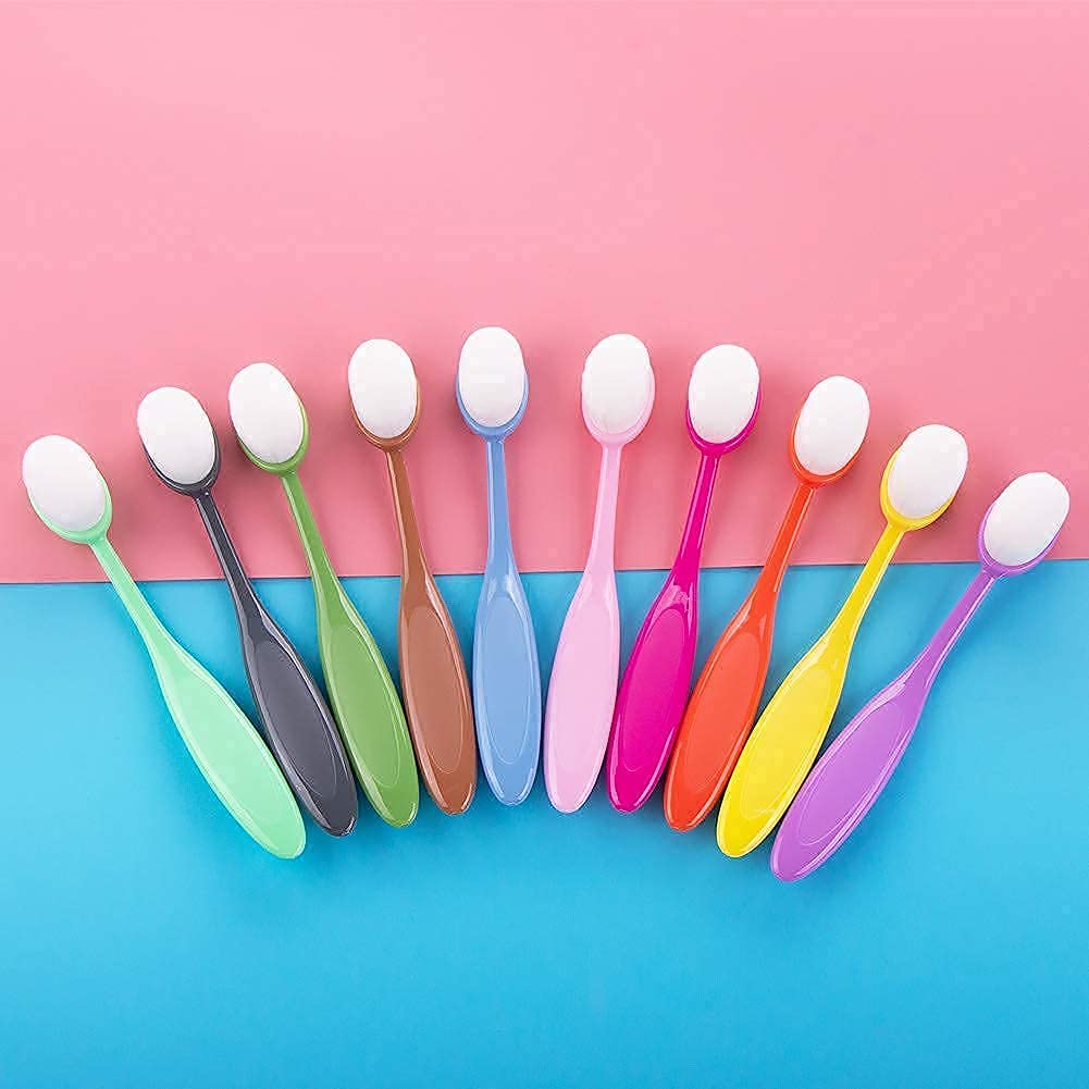Ink Blending Brushes,Ink Blending Tool -10pcs brush head width 0.86 inch oval brush and 6 pcs brush head V1258-DP02-C-2941
