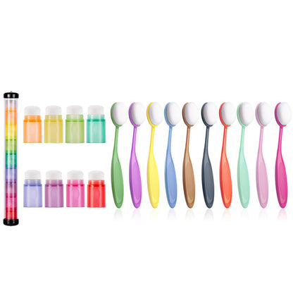 18 Pcs Color Coded Handle Ink Blending Brushes set tool blender for Crafts Card Making V1258-DP02-C-2943