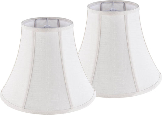 Creme White Bell Lamp Shades Set of 2 Medium Shade 6.7``Top x 13``Bottom x 10``High(Spider) Traditional V1258-DP02-C-2944