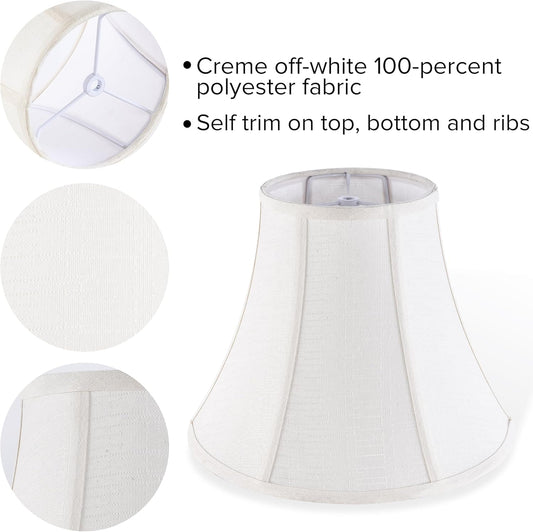 Creme White Bell Lamp Shades Set of 2 Medium Shade 6.7``Top x 13``Bottom x 10``High(Spider) Traditional V1258-DP02-C-2944