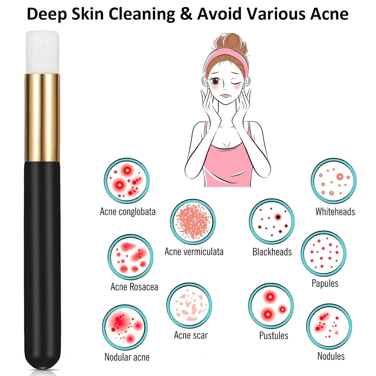 30 Pieces Lash Brushes for Cleaning Lash Shampoo Brushes for Eyelash with Container Blackhead Removing Nose V1258-DP02-C-295