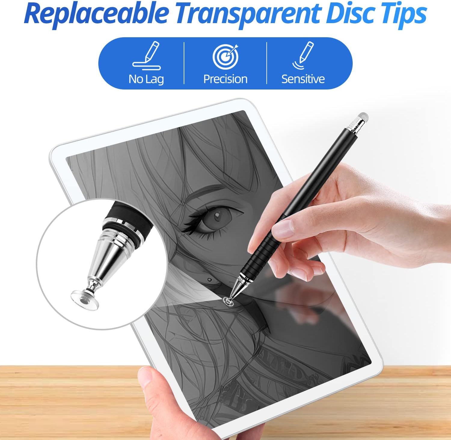 10pcs mesh Tips 12pcs disc Tips for Capacitive Touch Screen Stylus V1258-DP02-C-2958