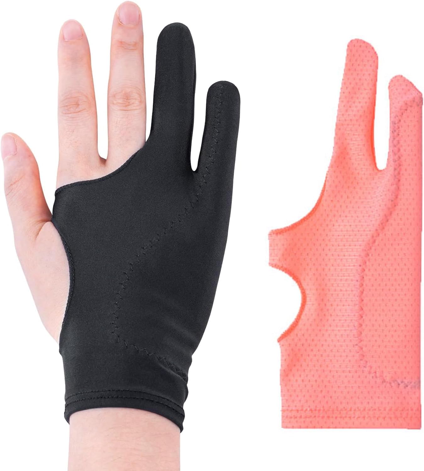 Artist Drawing Glove 3-Layer Palm Rejection [2 Pack Black and Pink] V1258-DP02-C-2959