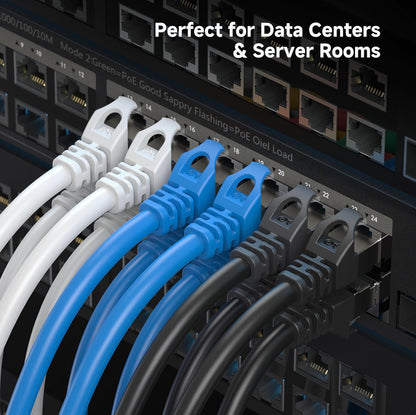 10Gbps Snagless Shielded Cat 6A Ethernet Cable - 50ft, Cat 6A Cable, Cat6A Cord, Ethernet Cord, Black V1258-DP02-C-2962