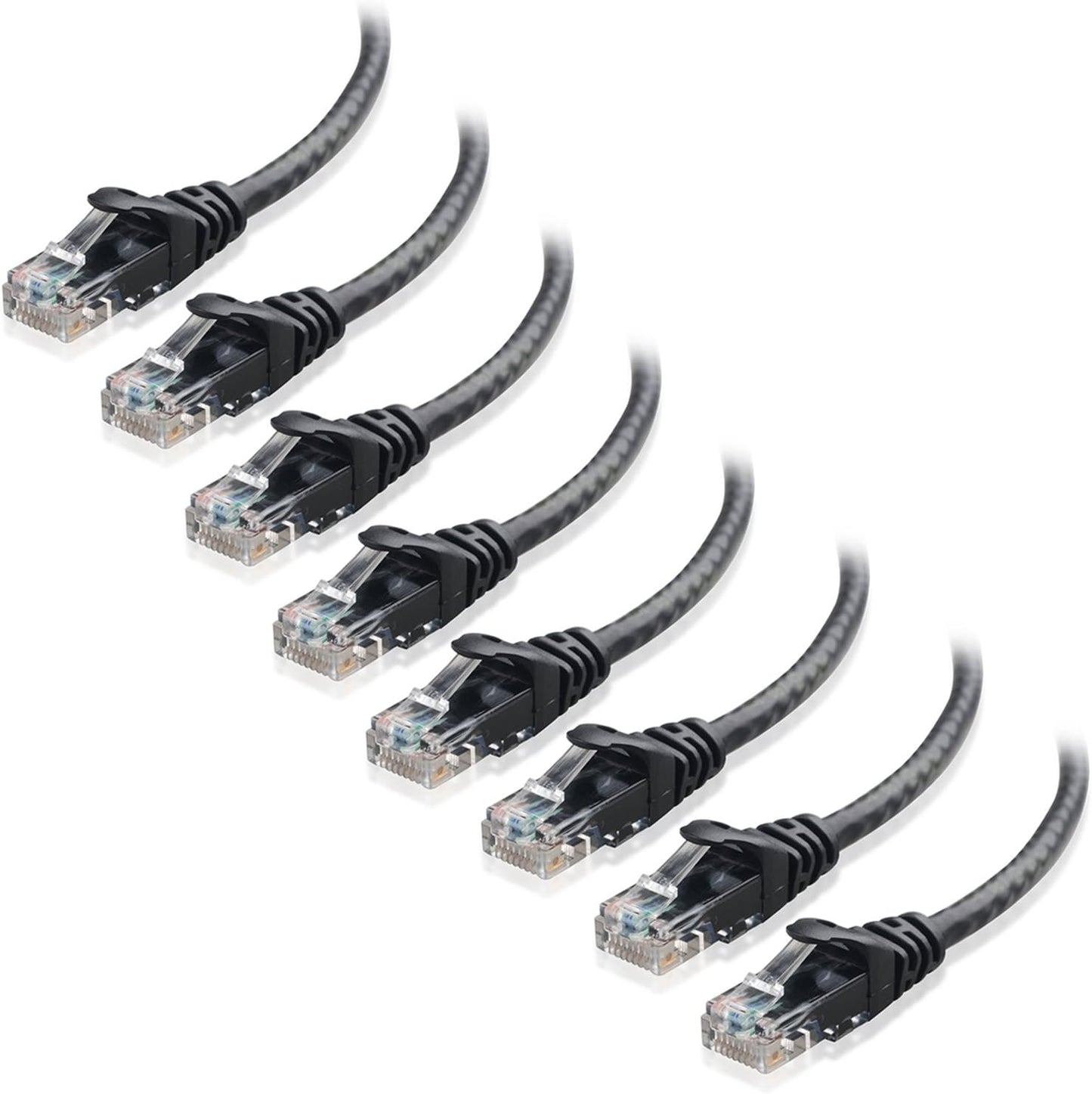 8-Pack Snagless Cat 5e Ethernet Cable - 5ft, Gigabit Cat5e Cable, Cat5e Ethernet Cord, Black V1258-DP02-C-2974