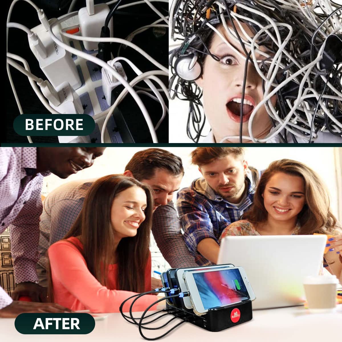 Magnetic Charging Cable 10pcs,Just Short USB Cables No Magnetic Charging Tips,[0.6~0.8ft/20~25cm,2.4 A Max) i V1258-DP02-C-2989