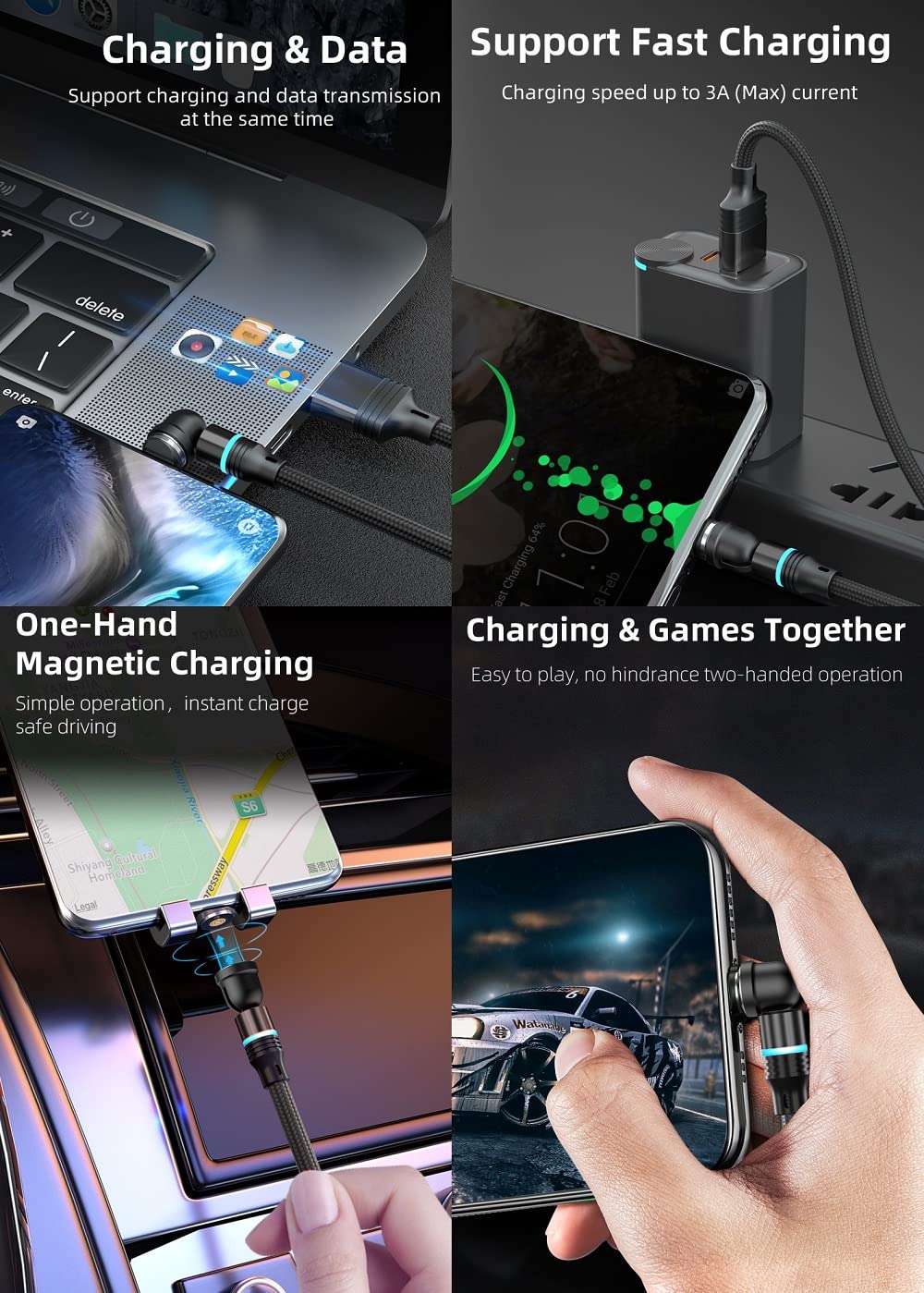 Magnetic Charging Tips 5pin Series,Type-c Tips 9Pack,Magnetic Type-C Tips,Just Charger Tips Without Magnetic V1258-DP02-C-2990