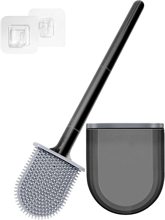 Mini RV Silicone Toilet Brush with TPR Bristles & ABS Detachable Handle Set, Flexible 360 degreesDeep V1258-DP02-C-2993