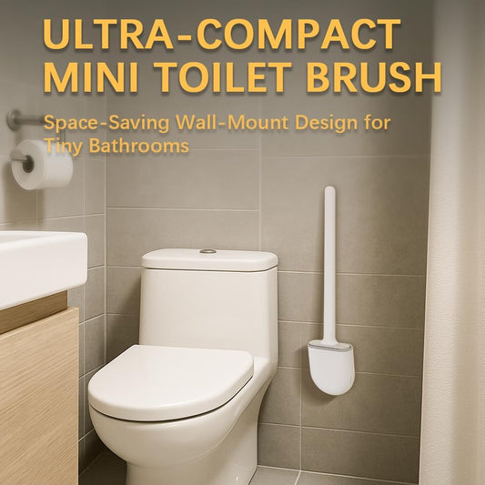 Mini RV Silicone Toilet Brush with TPR Bristles & ABS Detachable Handle Set, Flexible 360 degreesDeep V1258-DP02-C-2993