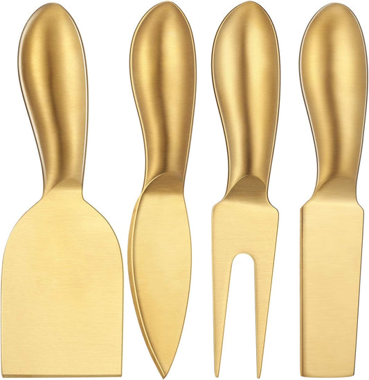 4 Pieces Stainless Steel Cheese Knives Set, Knife Fork Slicer Butter Knife Set for Charcuterie and Cheese V1258-DP02-C-301