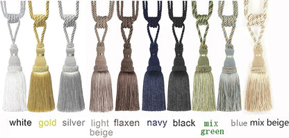 2 Pack Curtain Tiebacks Tassel Drapery Tie-Backs Rope Handmade Holdbacks Home Office Hotel Decorative (Mix V1258-DP02-C-3029