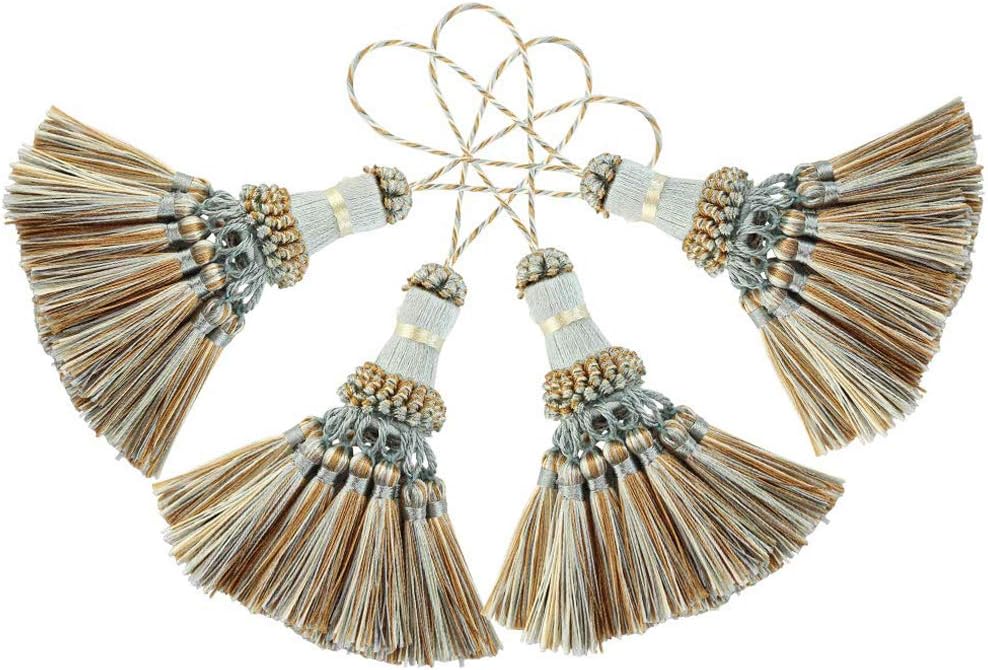 Elegant Polyester Tassel Handmade Colorful Craft Tassels Charms for Key Chain Straps DIY Accessories (Blue, 4 V1258-DP02-C-3030