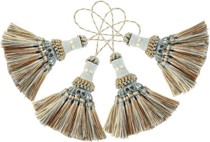 Elegant Polyester Tassel Handmade Colorful Craft Tassels Charms for Key Chain Straps DIY Accessories (Blue, 4 V1258-DP02-C-3030