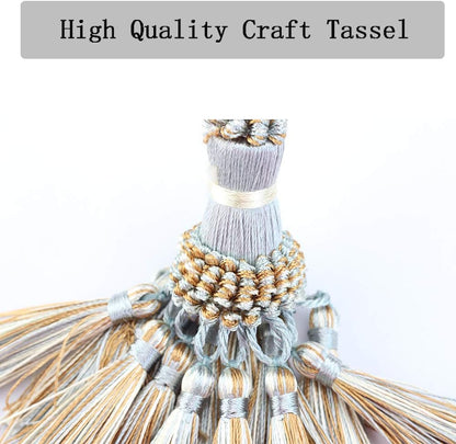 Elegant Polyester Tassel Handmade Colorful Craft Tassels Charms for Key Chain Straps DIY Accessories (Blue, 4 V1258-DP02-C-3030