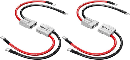 4 Pcs Battery Quick Connector with Copper Ring Compatible with Anderson 50A Winch Power Cable for Lifepo4 V1258-DP02-C-3036