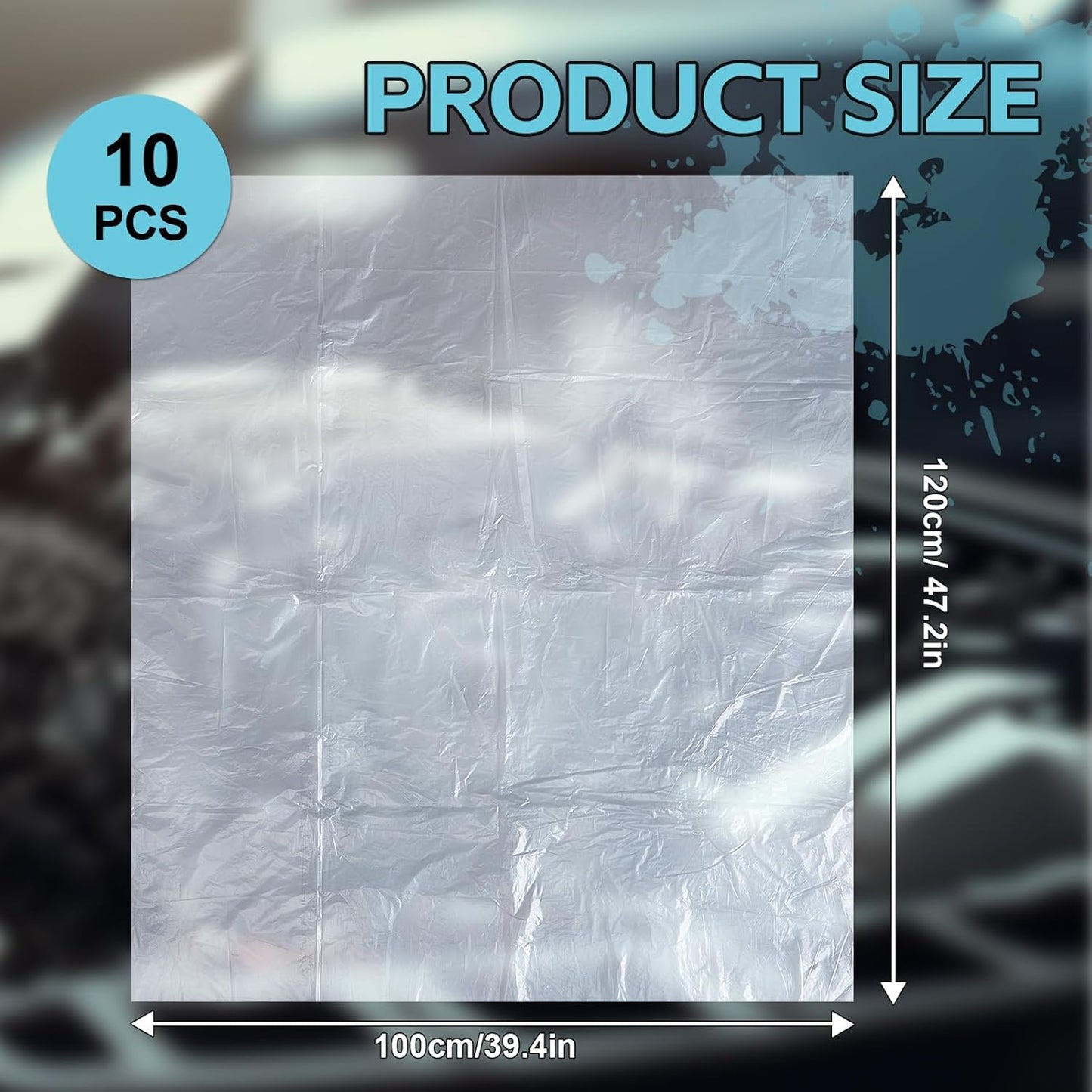 10 Pcs Engine Storage Bags Bulk Plastic Clear Engine Bag Covers Waterproof for Engine Protection, 39.4 x 47.2 V1258-DP02-C-3037