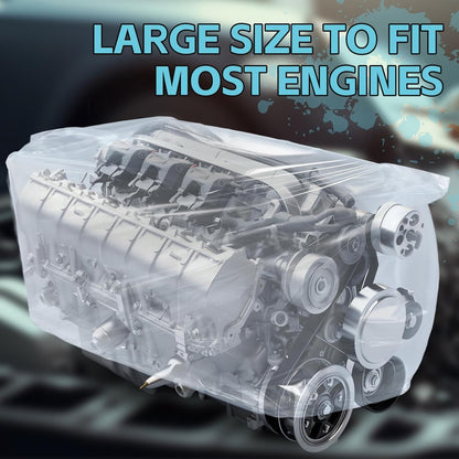 10 Pcs Engine Storage Bags Bulk Plastic Clear Engine Bag Covers Waterproof for Engine Protection, 39.4 x 47.2 V1258-DP02-C-3037