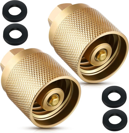 2 Pack Forklift Connector Female, Replacement for 7141F Propane Tank Connector, 1-1/4" Female Inlet x 1/4" V1258-DP02-C-3041