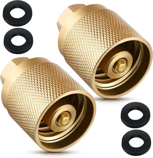 2 Pack Forklift Connector Female, Replacement for 7141F Propane Tank Connector, 1-1/4" Female Inlet x 1/4" V1258-DP02-C-3041