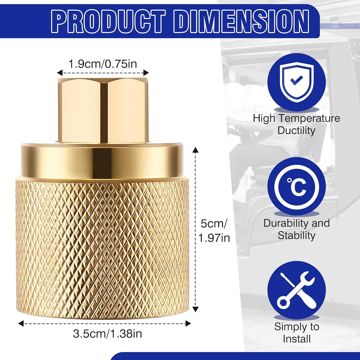 2 Pack Forklift Connector Female, Replacement for 7141F Propane Tank Connector, 1-1/4" Female Inlet x 1/4" V1258-DP02-C-3041