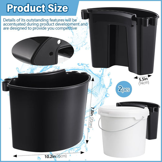 2 Pcs Car Detailing Bucket Organizer 10.2 x 7.8 x 5.5 Inch Car Washing Bucket Caddy Portable Multipurpose V1258-DP02-C-3044
