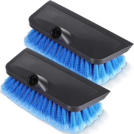2 Pcs 10 Inch Solar Panel Soft Brush Cleaner Head, Bristles Scrub Brush with Rubber Protective Pads Prevent V1258-DP02-C-3046