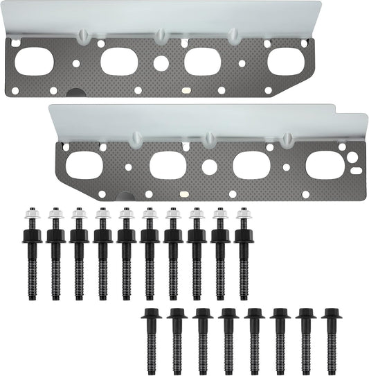 Exhaust Manifold Gasket Set with Bolts and Studs Exhaust Manifold Hardware Gasket Kit Compatible with Ram V1258-DP02-C-3047