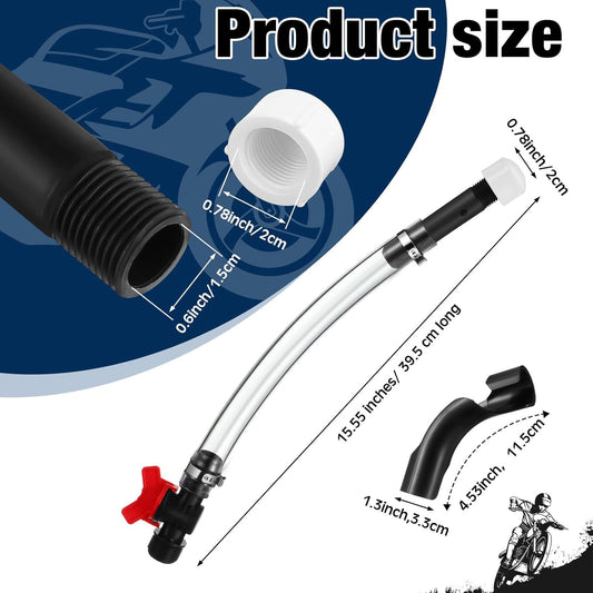6 Pack Racing Fuel Filler Jug Hose 14 Inch Transparent Gas Can Hose with 3 Pack Bender Clear Fuel Filler for V1258-DP02-C-3066