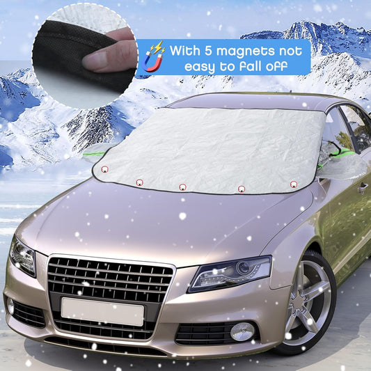 4 Pcs Car Windshield Sun Shade Set - UV Block Heat Reflect Front & Rear Sun Protection with Magnetic Edges V1258-DP02-C-3067