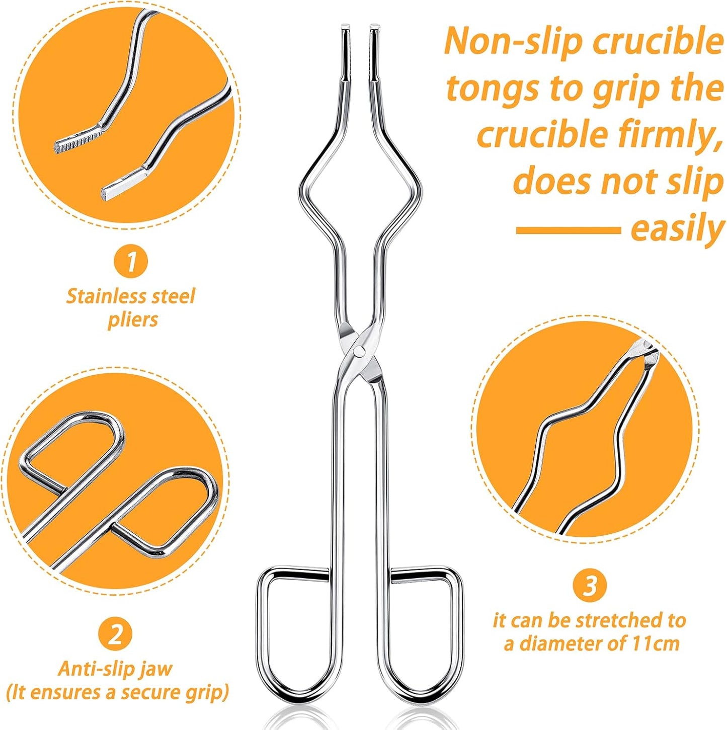 7 Pieces Graphite Torch Melting Casting Kit, Including 2 Graphite Crucible Stir Stick, Graphite Casting Mould V1258-DP02-C-308