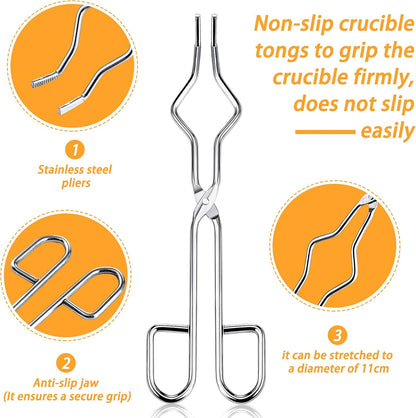 7 Pieces Graphite Torch Melting Casting Kit, Including 2 Graphite Crucible Stir Stick, Graphite Casting Mould V1258-DP02-C-308