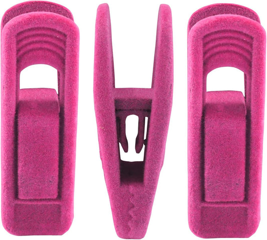 30 Pack Hot Pink Velvet Hanger Clips, Strong Hanger Clips Perfect for Organizing Skirts/Pants/Thin Felt V1258-DP02-C-3085