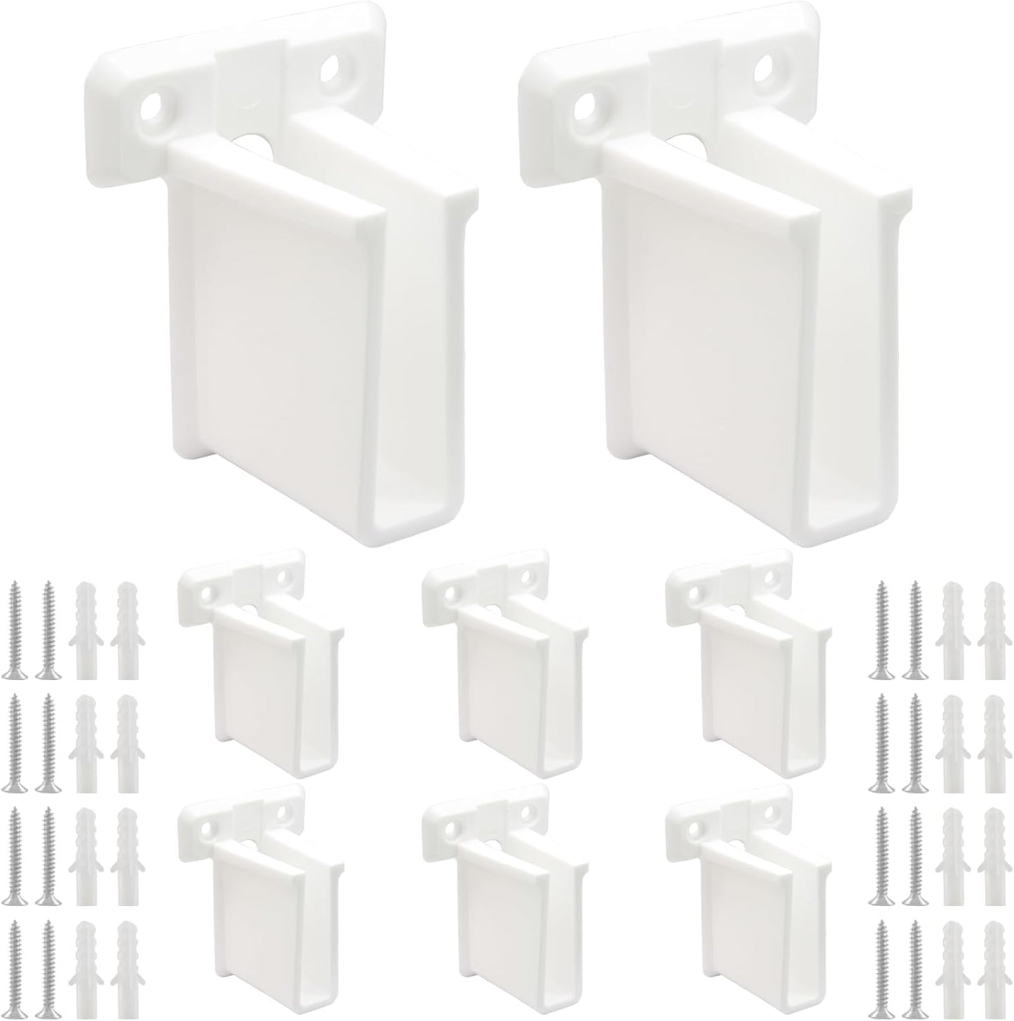 8 Pcs Wire Shelf End Brackets: Closet Maid Support, Wall Mount, White, Polyvinyl Chloride V1258-DP02-C-3088