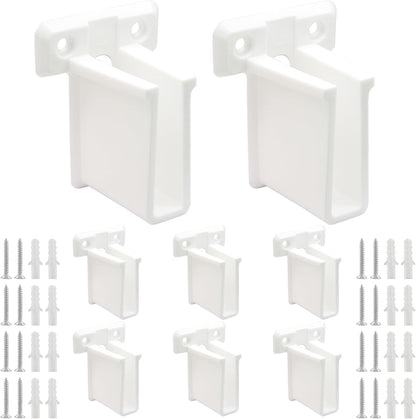 8 Pcs Wire Shelf End Brackets: Closet Maid Support, Wall Mount, White, Polyvinyl Chloride V1258-DP02-C-3088