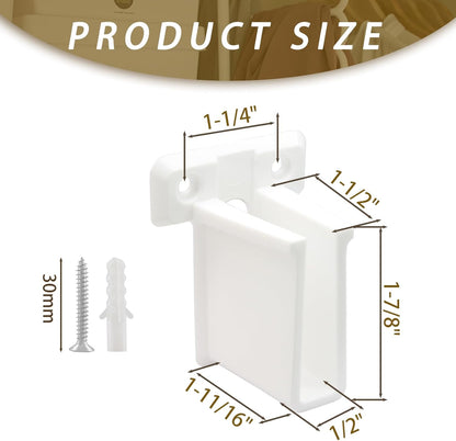 8 Pcs Wire Shelf End Brackets: Closet Maid Support, Wall Mount, White, Polyvinyl Chloride V1258-DP02-C-3088