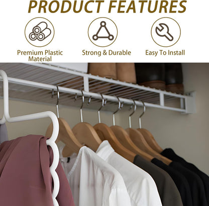 8 Pcs Wire Shelf End Brackets: Closet Maid Support, Wall Mount, White, Polyvinyl Chloride V1258-DP02-C-3088