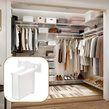 8 Pcs Wire Shelf End Brackets: Closet Maid Support, Wall Mount, White, Polyvinyl Chloride V1258-DP02-C-3088