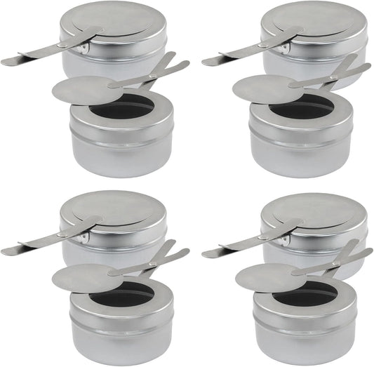 8 Pack Stainless Steel Fuel Holder,Canned Heat Holder, Safety Cover Buffet Warmer, Buffet Warming Trays for V1258-DP02-C-3089